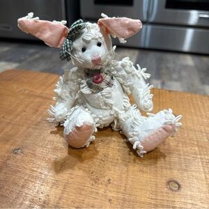 From Grandmas Heart Adorable White and Pink Plush Bunny